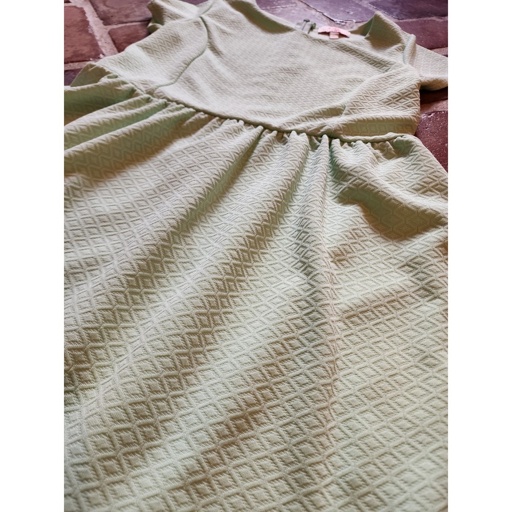 GB Girls Light Mint Green Diamond Textured Fit & Flare Dress - Size L